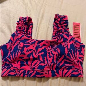 Lilly Pulitzer Pink and Blue Floral Sports Bra